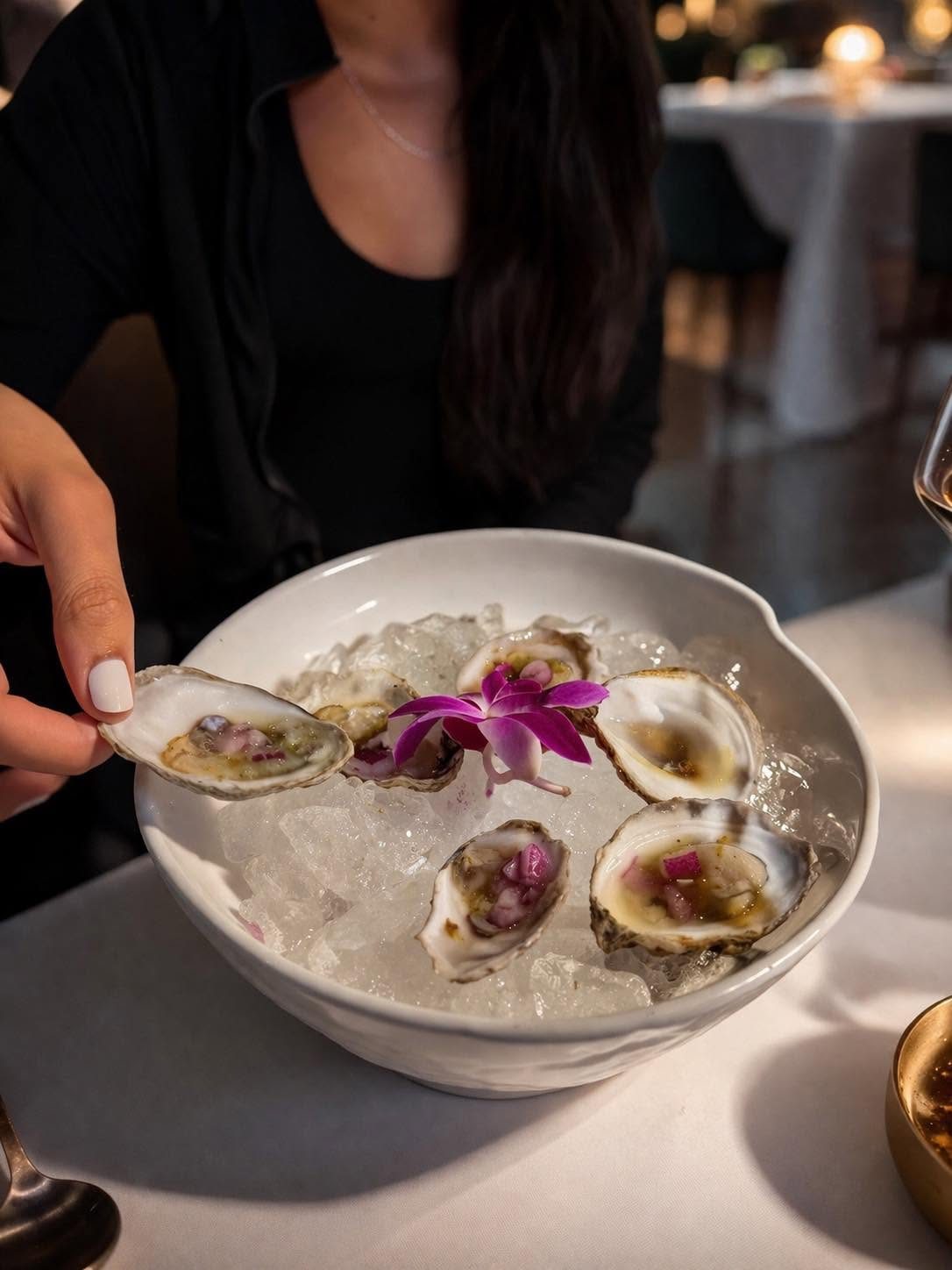 Oysters being served